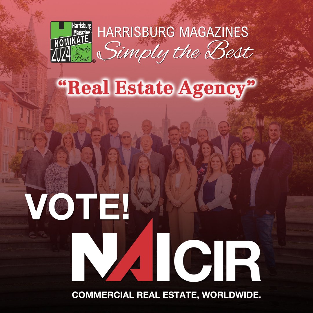 Help nominate NAI CIR in Harrisburg Magazine's annual 'Simply the Best' awards for the Best Real Estate Agency. Nominate from now until 2/21. Click the link below to nominate. Business dropdown, Real Estate Agency. Thank you! 🔗harrisburgmagazine.com/simply-the-bes…