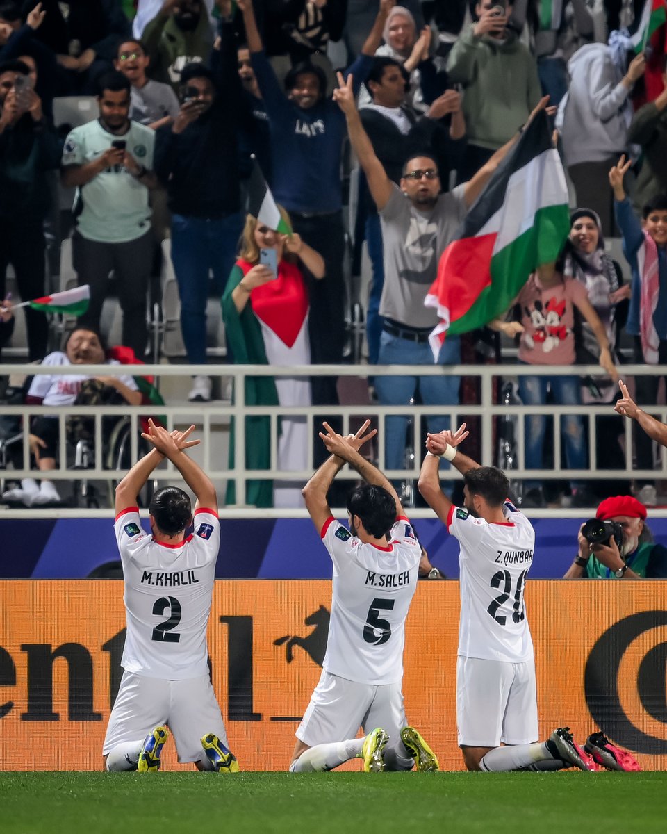 Palestine get their first-ever Asian Cup win with a 3-0 victory vs. Hong Kong and advance to the last 16 for the first time. HISTORIC 🇵🇸