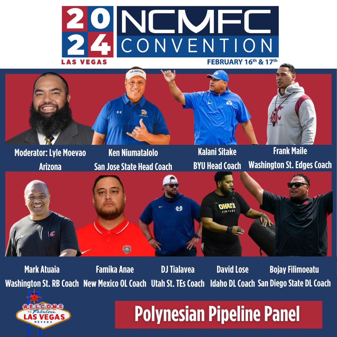 #CoalitionConvention panel announcement! Check out this amazing lineup of coaches for our Polynesian Pipeline Panel. This will be one of the first panels on Day 1 (Feb. 16th). Make sure you register for the convention, you will not want to miss it! ncmfc.akaraisin.com/ui/ConventionV…