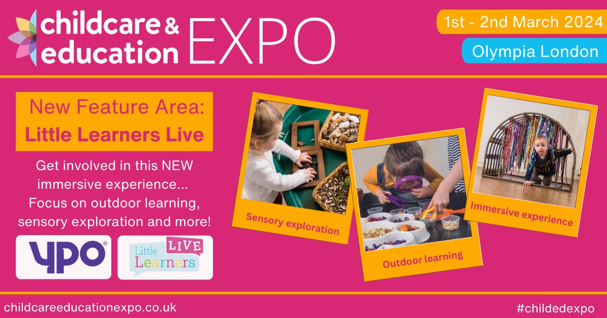 Morton Michel (@mortonmichel) on Twitter photo Explore an immersive experience with Little Learners Live at #chiledexpo London 2024! Sharing top tips from their early years magazine.
Get involved and focus on outdoor learning, sensory exploration & gain inspiring ideas for your setting.
Register here: childcare-london-2024.reg.buzz/morton-michel Explore an immersive experience with Little Learners Live at #chiledexpo London 2024! Sharing top tips from their early years magazine.
Get involved and focus on outdoor learning, sensory exploration & gain inspiring ideas for your setting.
Register here: childcare-london-2024.reg.buzz/morton-michel