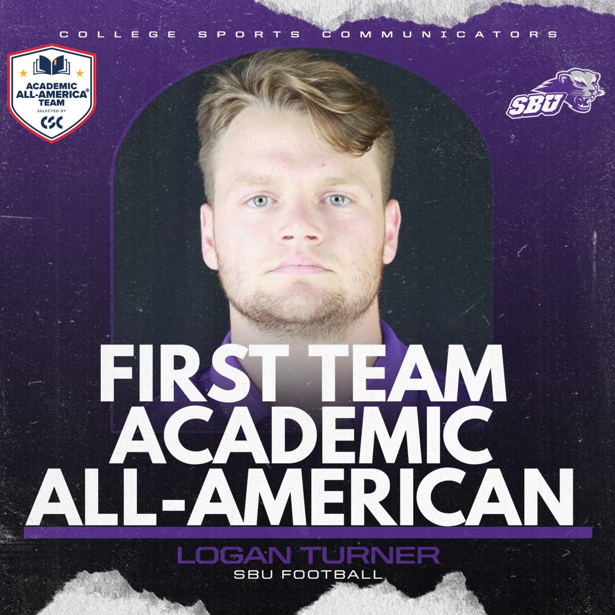Wanted another Logan Turner award? You got one!! Talented athlete on the field and even more talented off the field, winning 1st team Academic All-American!! Way to go Logan! #RollCats #CatTown @GLVCsports @SBU_Football