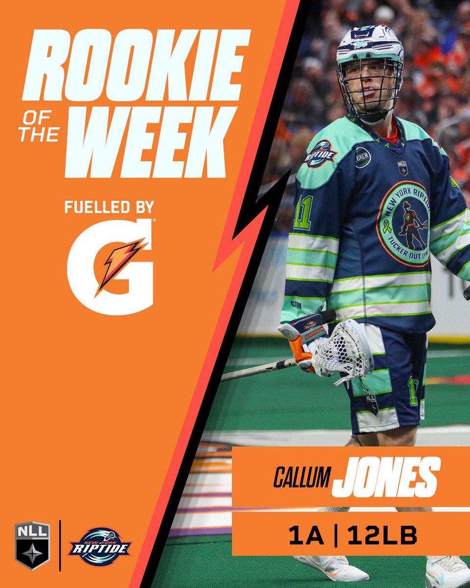 4G, 3A for Charalambides 12 LB for Jones Your #NLL Week 8 Player and Rookie of the Week, fuelled by Gatorade Canada.