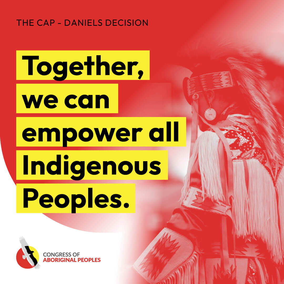 Together, we can empower all Indigenous Peoples!

Learn more about The Congress of Aboriginal Peoples & see how you can get involved today!

VISIT:

linktr.ee/congabopeoples

#danielsdecision #humanrights #indigenousvoices  #callforchange #canadanews #IndigenousEmpowerment