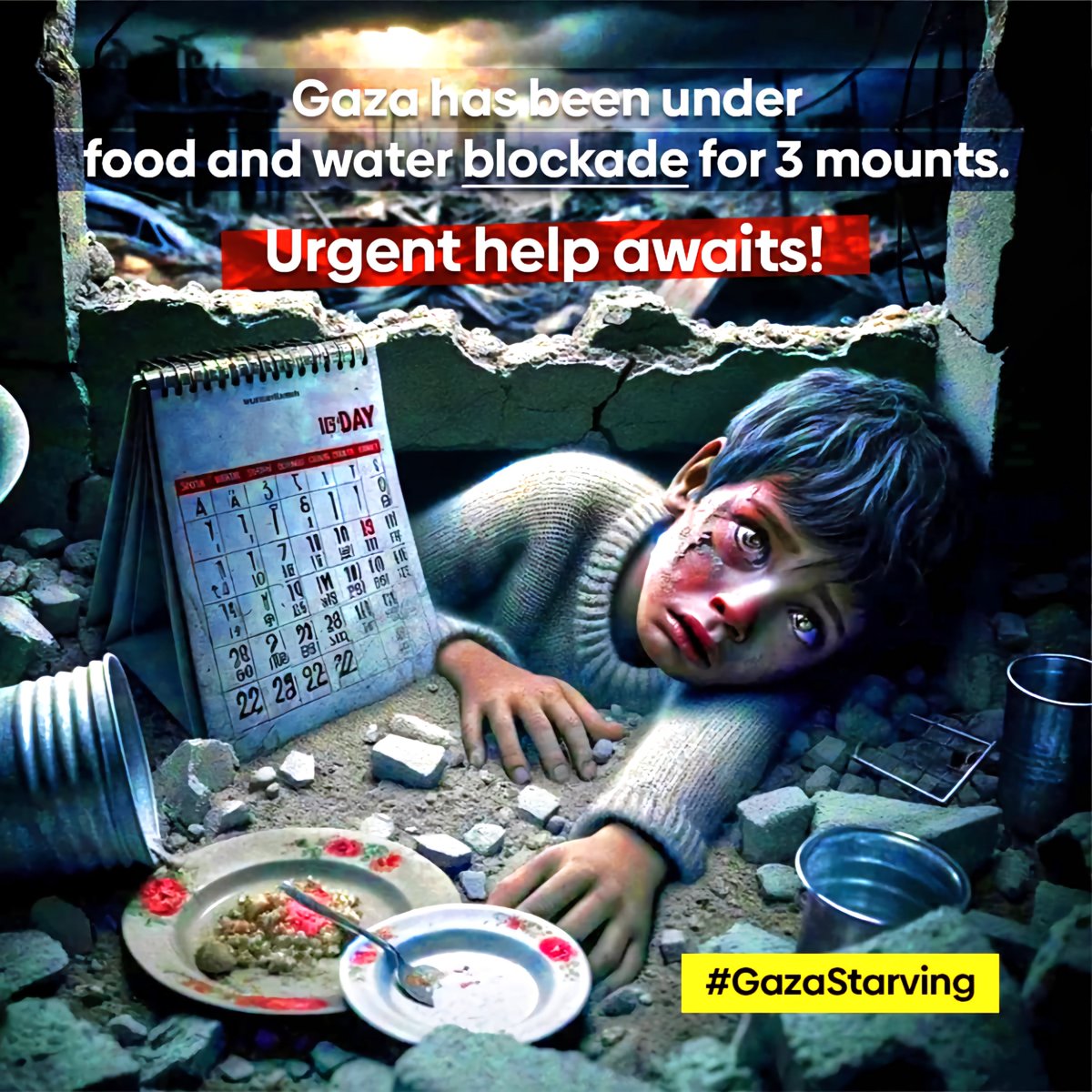 enis_doko's tweet image. Food and water are basic human needs. In Gaza, these essentials are in peril due to blockades. It's crucial to address this humanitarian crisis and ensure everyone has access to nourishment and clean water. 
#GazaStarving