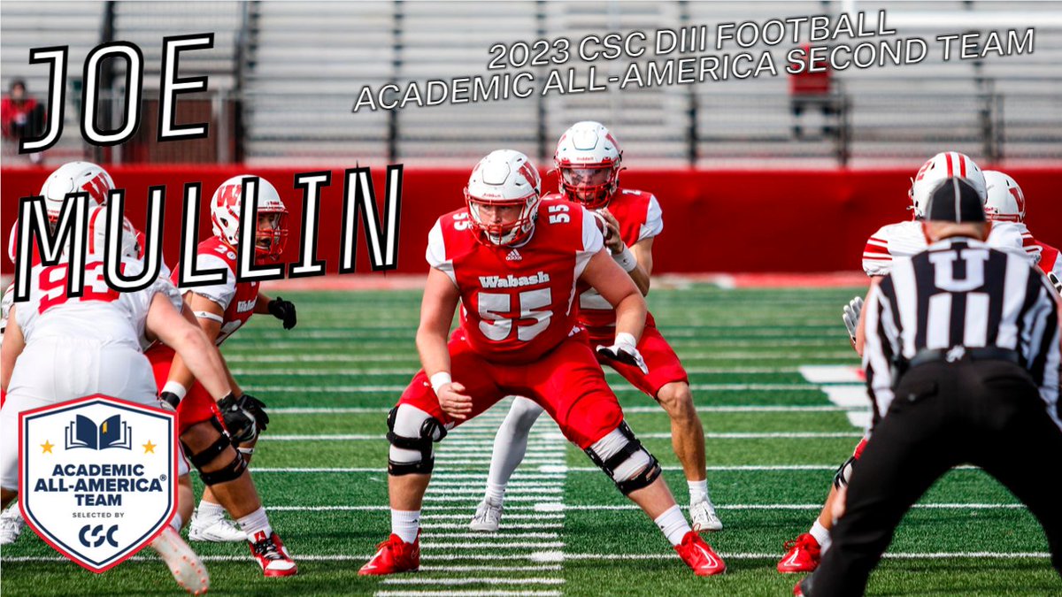 wabashathletics's tweet photo. @WabashFB players Penn Stoller and Joe Mullin named to the 2023 @AcadAllAmerica Division III Football Team. Stoller earned First Team honors as a tight end. Mullin named to Second Team at center and repeats as Academic All-American. 

https://t.co/lMTdM4Sfb5

#WAF https://t.co/MZXQZHZVZh