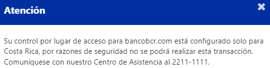 cchanto's tweet photo. @BancoBCR qué pasa cuando a uno le sale esto y está en San José, y no atienden ese número ni el whatsapp? https://t.co/7GiGk41ozy