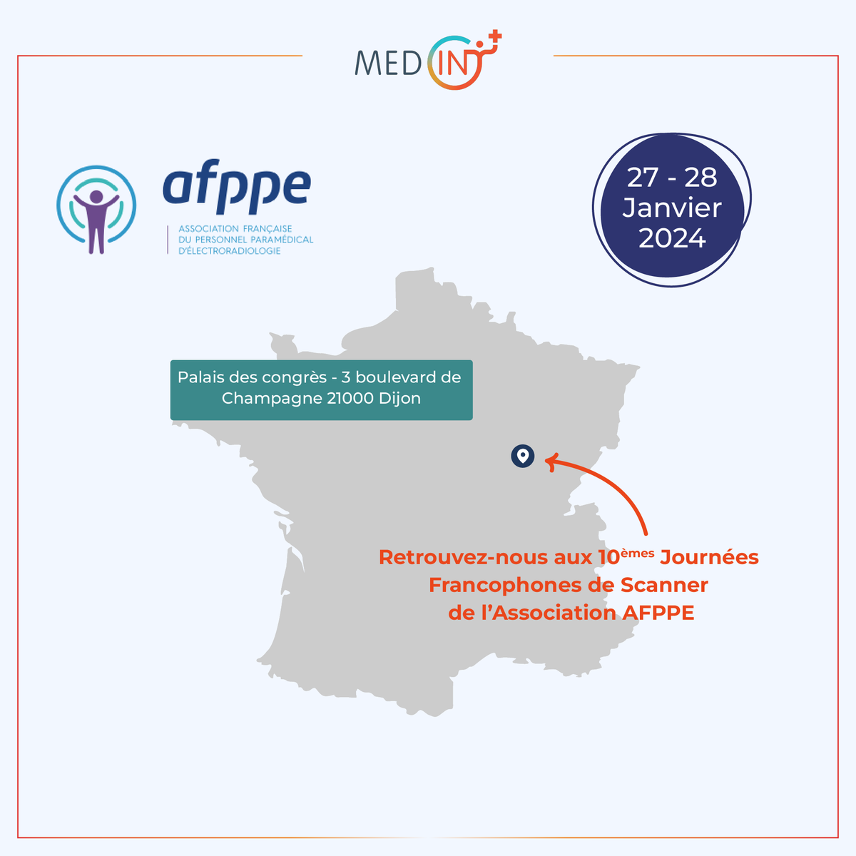 RDV aux 10e Journées Francophones de Scanner de l’<a href="/afppe/">AFPPE</a> : les 27 et 28 janvier au Palais des congrès de Dijon !📍
Nous échangerons sur nos solutions pour les professionnels de santé et sur les dernières innovations.

🔗 Programme et inscription par ici 👇🏻
event.afppe.com/key4register/?…