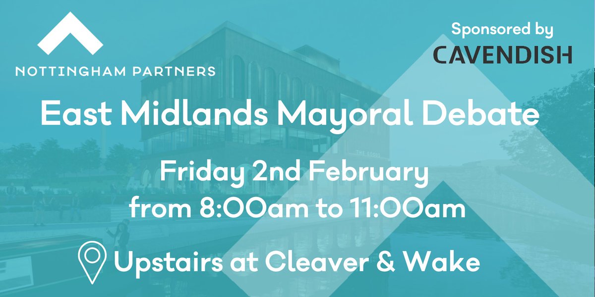 The business network which promotes Nottingham and Nottinghamshire @nottmpartners will host a crucial debate in the race to become the Mayor of the new EMCCA next Friday! Find out more, including how you can attend here 👇 marketingnottingham.uk/date-set-for-c… @IslandQuarter @CavConsult