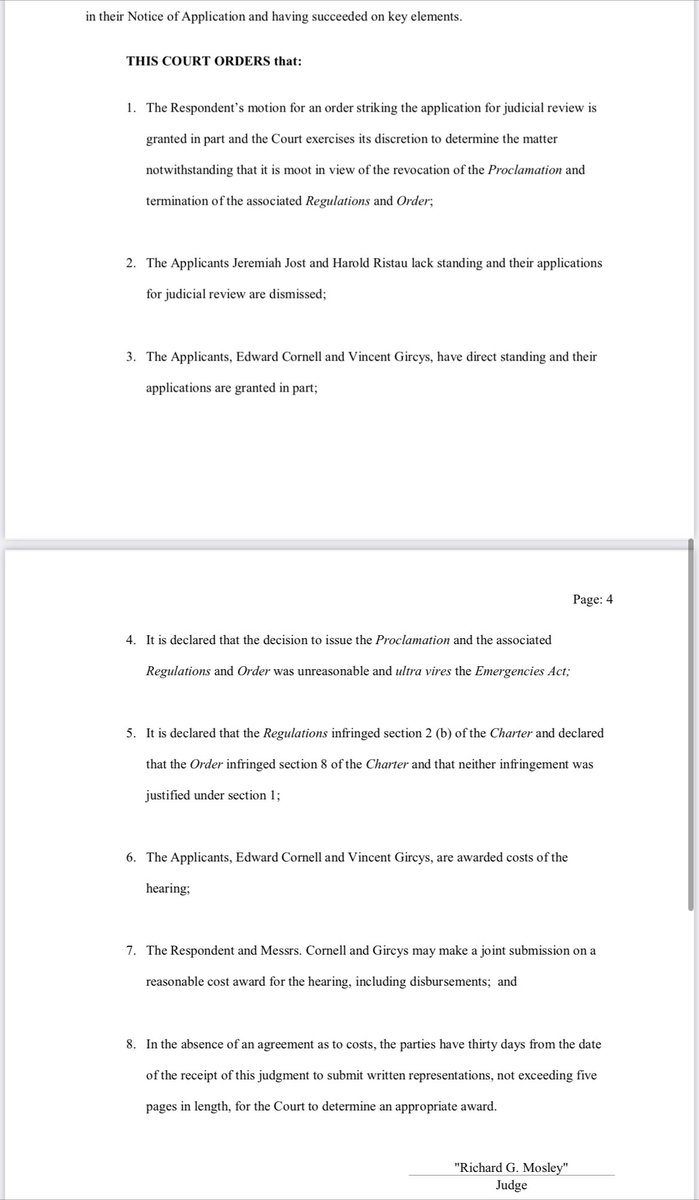 🚨MAJOR NEWS!!!!🚨 The Federal Court of Canada just ruled the invocation of the Emergencies Act ultra vires. In other words, it was an abuse of power, discriminatory, unconstitutional, beyond the legal power or authority, unlawful, illegal, etc, etc, etc!!!! This is big! What…