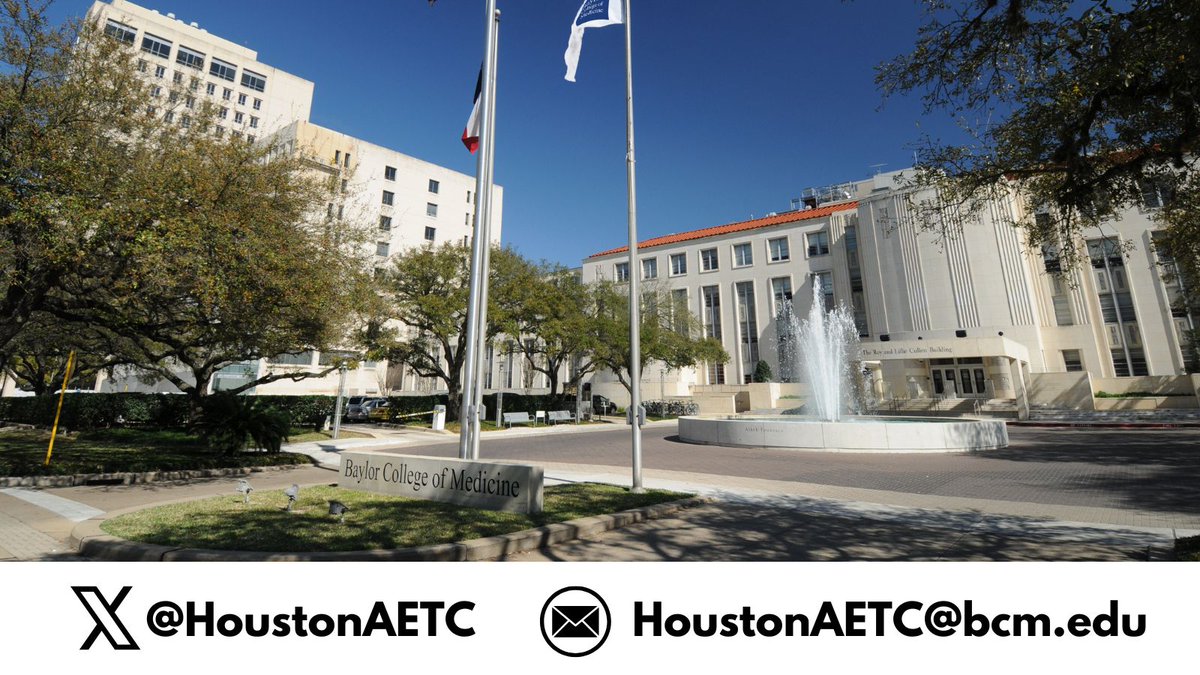 HoustonAETC's tweet image. Hard to keep up with the changing HIV/STI guidelines?
🔶FREE #MedEd #PublicHealth & consults for Houston health professionals
🔶Based out of @BCMDeptMedicine @bcmhouston
You do your best work on the front lines of #HIV & #SexualHealth, we do our best supporting you!