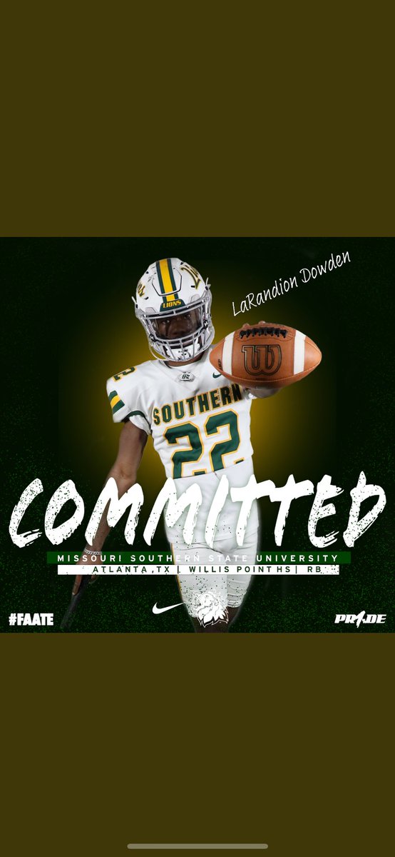 Blessed to be able to continue my football journey at ##MSSU 💯 thank you <a href="/CoachTony_D/">Tony Delgado</a> excited to be a LION 🔥 <a href="/WPTigerFB/">Wills Point Tiger Football</a> <a href="/byud11/">Brad Yudizky</a>