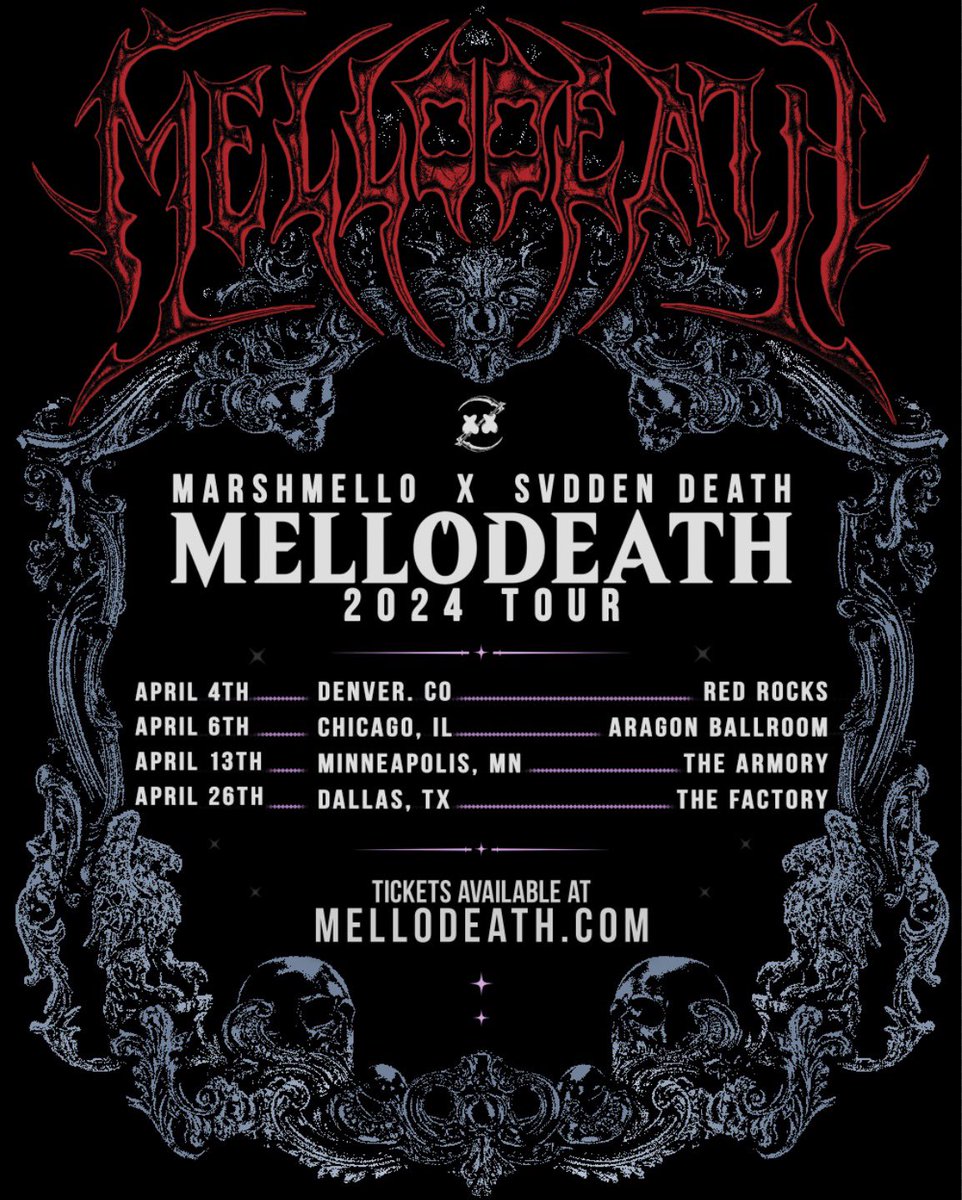 marshmello's tweet photo. ENTER TO WIN A MELLODEATH VIP MEET & GREET PACKAGE FOR YOU AND 3 FRIENDS

HOW TO ENTER👇
1. Follow @Marshmello & @svddendeath
2. Tag 3 friends in replies
3. Sign-up for updates on https://t.co/LrwdqXe19t
4. Like & Retweet this post

CONTEST ENDS THIS SUNDAY JAN 28th AT 12 PM PT. WINNER WILL BE NOTIFIED BY DM

No purchase necessary, Open to US participants only. Travel & accommodations not provided. For a full list of Entry Rules, Terms & Conditions see link in bio.