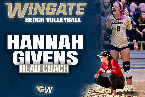 Wingate Volleyball (@wingatevb) on Twitter photo WELCOME BACK HANNAH GIVENS!
The All-SAC & All-Region #WUVB alum has been named the head coach for the newest #WINgate sport!
<a href="/wingatebeachvb/">Wingate Beach Volleyball</a> | #OneDog WELCOME BACK HANNAH GIVENS!
The All-SAC & All-Region #WUVB alum has been named the head coach for the newest #WINgate sport!
<a href="/wingatebeachvb/">Wingate Beach Volleyball</a> | #OneDog