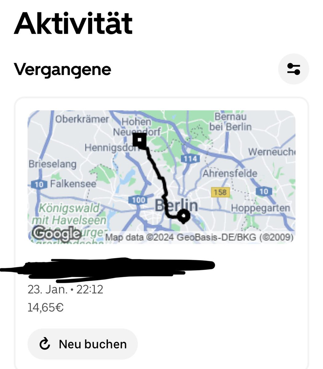 Wie funktioniert dieses Uber-Geschäftsmodell eigentlich? Quer durch Berlin, 24km innerorts, 44 Minuten = €14,65 Das kann sich doch nicht tragen! Und wenn der Fahrer dann noch das Trinkgeld ablehnt, weil ihm €5 zu viel erscheinen, dann weiß ich auch nicht mehr.