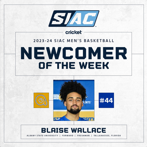 We Want To Give Congratulations to Blaise Wallace on being The SIAC Newcomer of the Week! @ASUGoldenRamsMB #CreatingLegacies