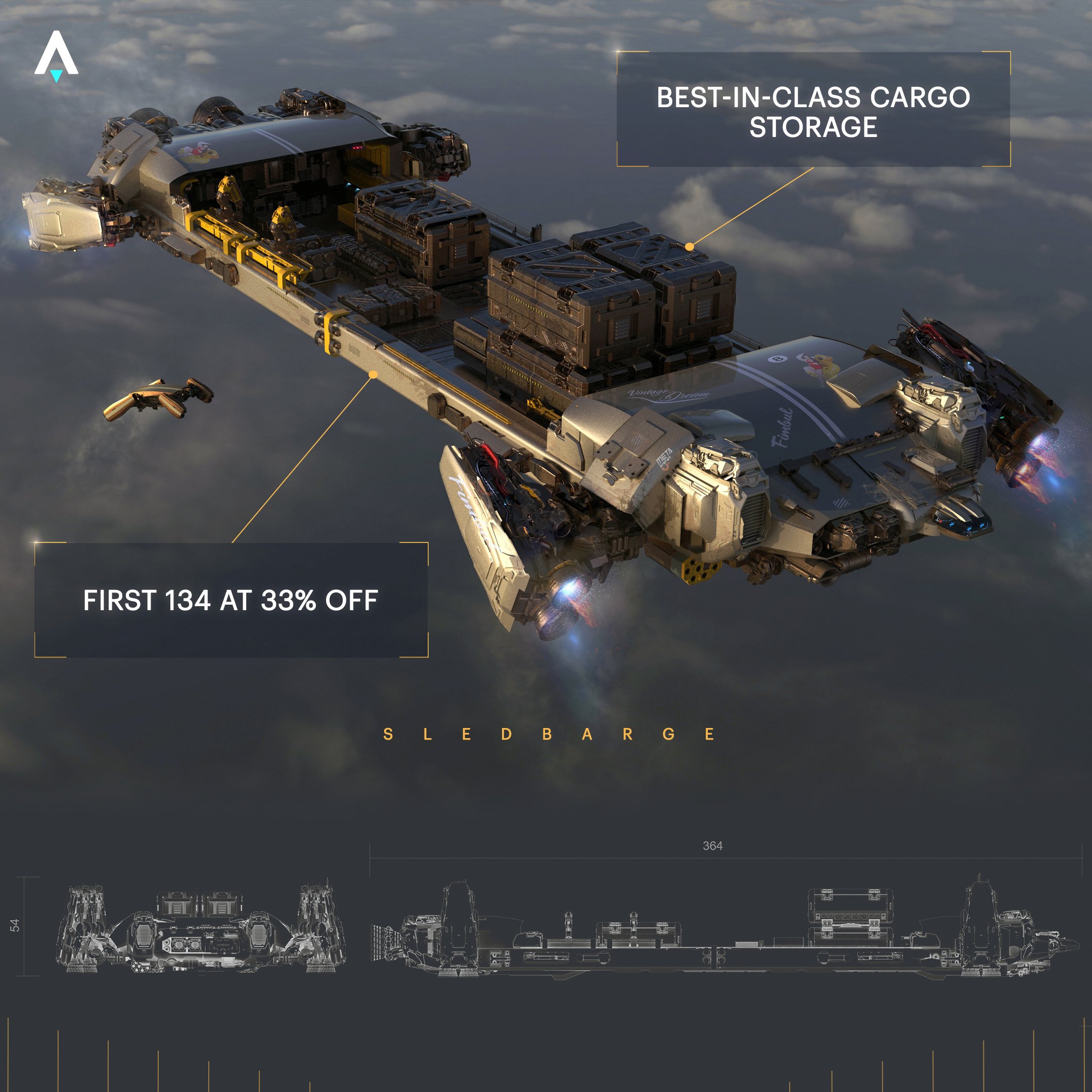 Star Atlas on X: The Fimbul Sledbarge is a reminder that we're living in  the Golden Era of space exploration. Get the first Capital Freighter now  and equip yourself with best-in-class cargo