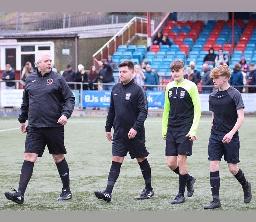 TelfordReferees's tweet photo. Freddie Williams and Kyle Rowlands at the Kickabout4cancer TikTok game earlier in January. Well done guys! #TelfordReferees https://t.co/38v2bsLLd8