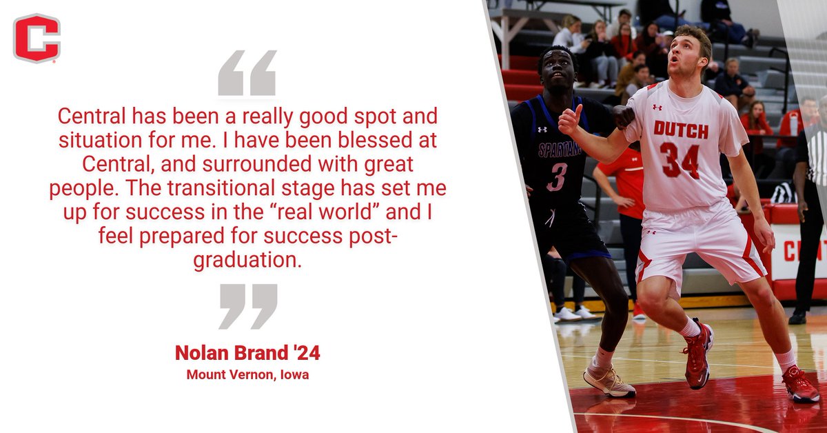 Coming to a classroom near you, Nolan Brand is ready for the "real world."

Central Close-up: bit.ly/3SuIHsm

#GoDutch #rollriversMBB
