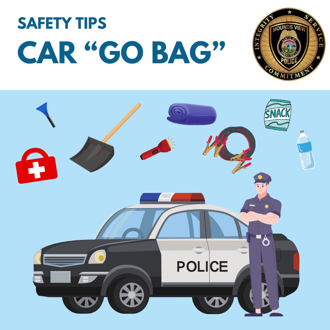 MoundsView_PD's tweet image. Sometimes cars and the cold don't mesh! Prepare yourself for unexpected by packing a car "go bag"! We recommend a first aid kit, scraper, shovel, flashlight (with batteries), jumper cables, a blanket, food, and water! What else could you add to this list? 

#MVPD #MoundsView