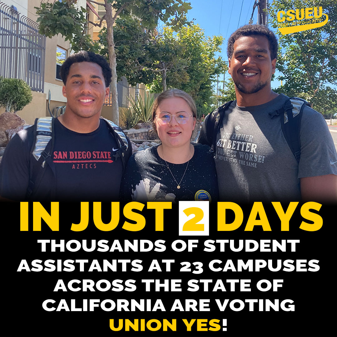 CSUEU's tweet photo. student assistants + a union ♥️ name a more iconic duo. our union election starts in two days!! for more info, check out https://t.co/TIL9Hi2e1r #SEIU #UnionsForAll https://t.co/QMJz1VFnYC