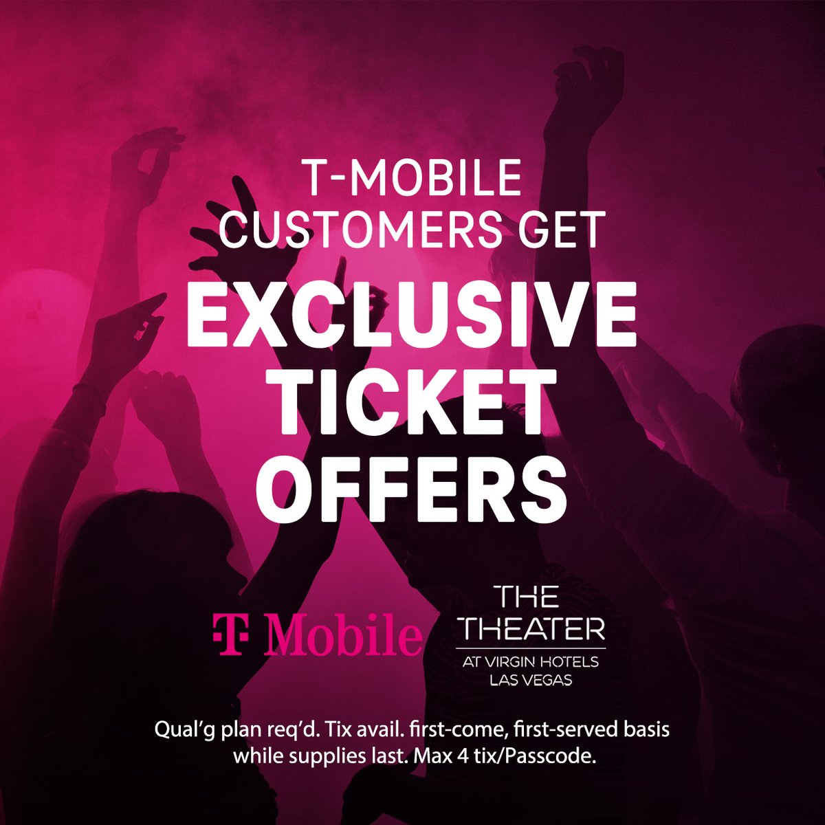 t’s @tmobile Tuesday and here’s your reminder that T-mobile customers receive the benefits of exclusive ticket offers at The Theater at Virgin Hotels Las Vegas! Find out more here: t-mobile-concert-perks.com/venue/128070?