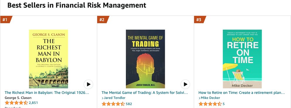 This was a pleasant surprise today...

I'm #3 on Amazon under the Financial Risk Management category.