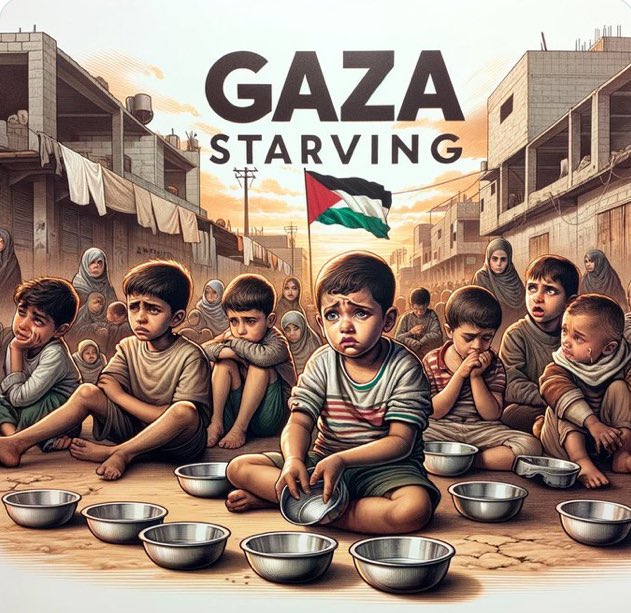Bir tencereyi 100 çocuğun beklediği yerin adıdır Gazze! #GazaStarving