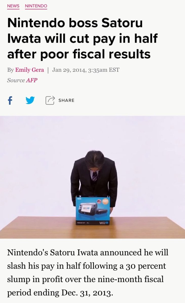 GenelJumalon's tweet image. Remember that time Satoru Iwata took a pay cut not once but TWICE to prevent layoffs at Nintendo?

This should be the standard for game studio leadership.