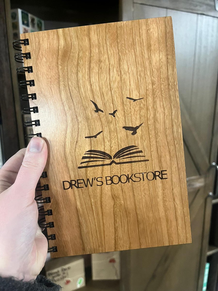 Look what we got in today - our very own Drew's Bookstore wooden notebook! Available now at the physical store or on our website: drewsbookstore.com/store/p/pto8d2… 

Come get the coolest merch ever! 

#smallbusiness #bookstore #stationery #bookselling #notebooks #journals #dc #Virginia