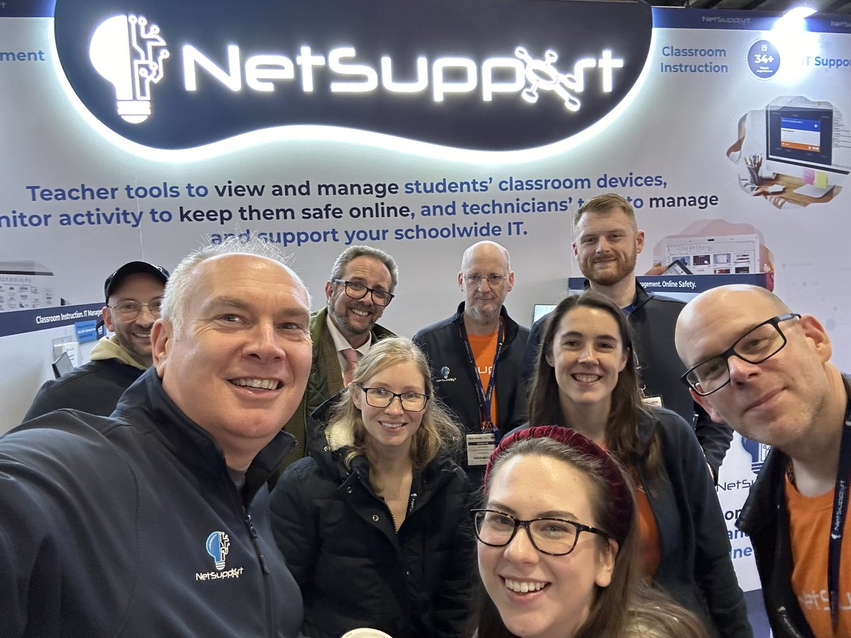 Great job by the NetSupport team setting up our stand for #bett2024 this year. Come and see us and say hello (Stand SD50)