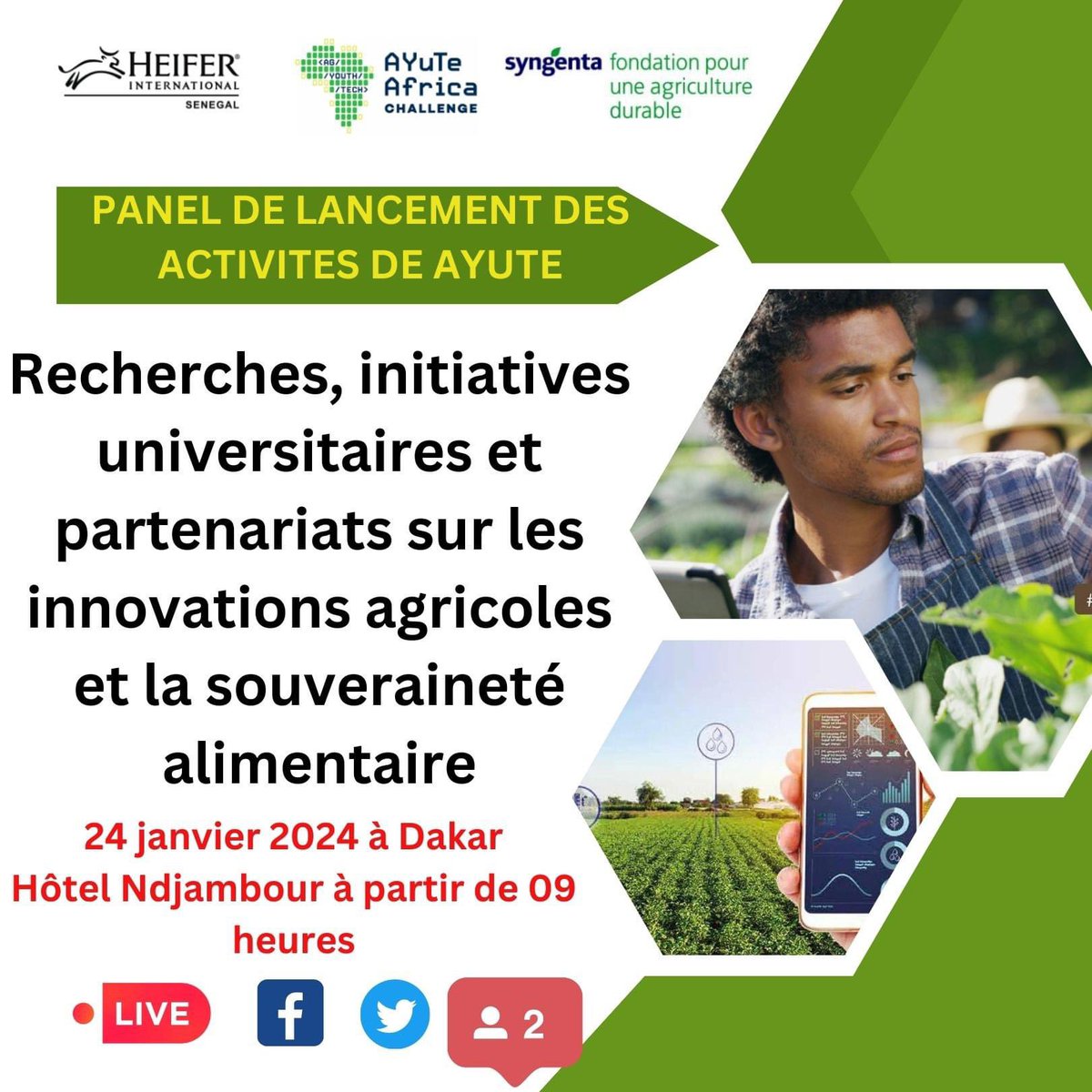 Recherches, initiatives universitaires et partenariats sur les innovations agricoles et la souveraineté alimentaire. #LaTerreNeMentPas
#Agriculture
@HeiferSenegal  @AYuTeAfrica  Fondation Syngenta pour une Agriculture Durable #SyngentaFondation