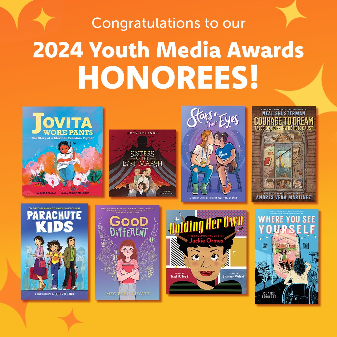 Scholastic's tweet image. 🏆 We&apos;re incredibly proud of our 2024 Youth Media Awards winners announced at #LibLearnX24! bit.ly/42enhmK #ALAyma @alalibrary