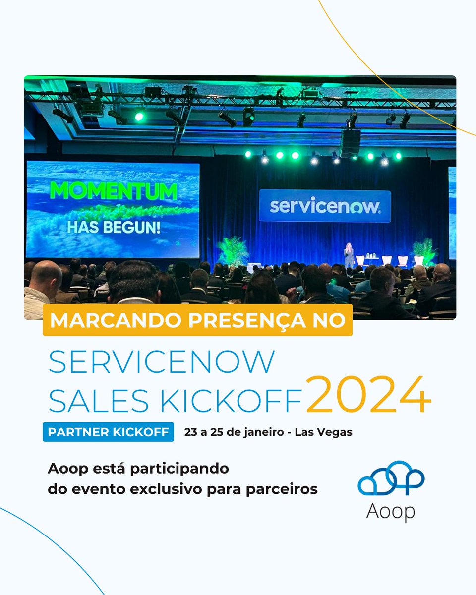 aoop_tecnologia's tweet image. A Aoop participa do ServiceNow Sales Kickoff/Partner Kickoff - 2024 em Las Vegas. Exploramos estratégias para 2024 e aguardamos ansiosos por novidades. Acompanhe-nos nas redes sociais! #aoop #servicenow #vegas #transformacaodigital #evento