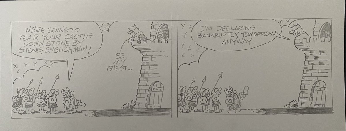 wilandike's tweet image. I hope Hägar screws the bank! LOL! I’ll ink and color this up tomorrow.
#hagarthehorrible #brownecreativeenterprises #kingfeatures #kingfeaturessyndicate #comicskingdom