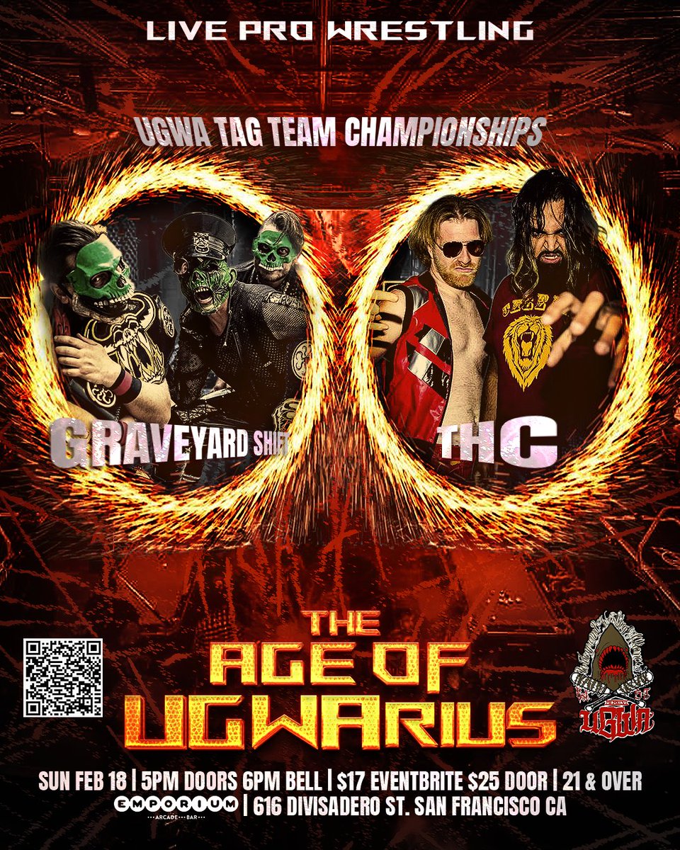 We got another title match for 2/18 at <a href="/emporiumsfbay/">Emporium SF</a>!
The Tag champs, @TobyTBD/<a href="/Beerbellysuplex/">Dave Wasted</a> 
W/<a href="/ShaneDynasty/">Doc Atrocity</a>
will defend against <a href="/d_DanteHume/">Dante Daring</a>/<a href="/CheemaDaLion/">"The Punjabi Lion" Harman Cheema</a> 

Tickets available NOW on Eventbrite!