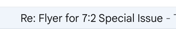 We have a Special Issue announcement coming out soon.

What do you think is the topic for our 7:2 special issue?