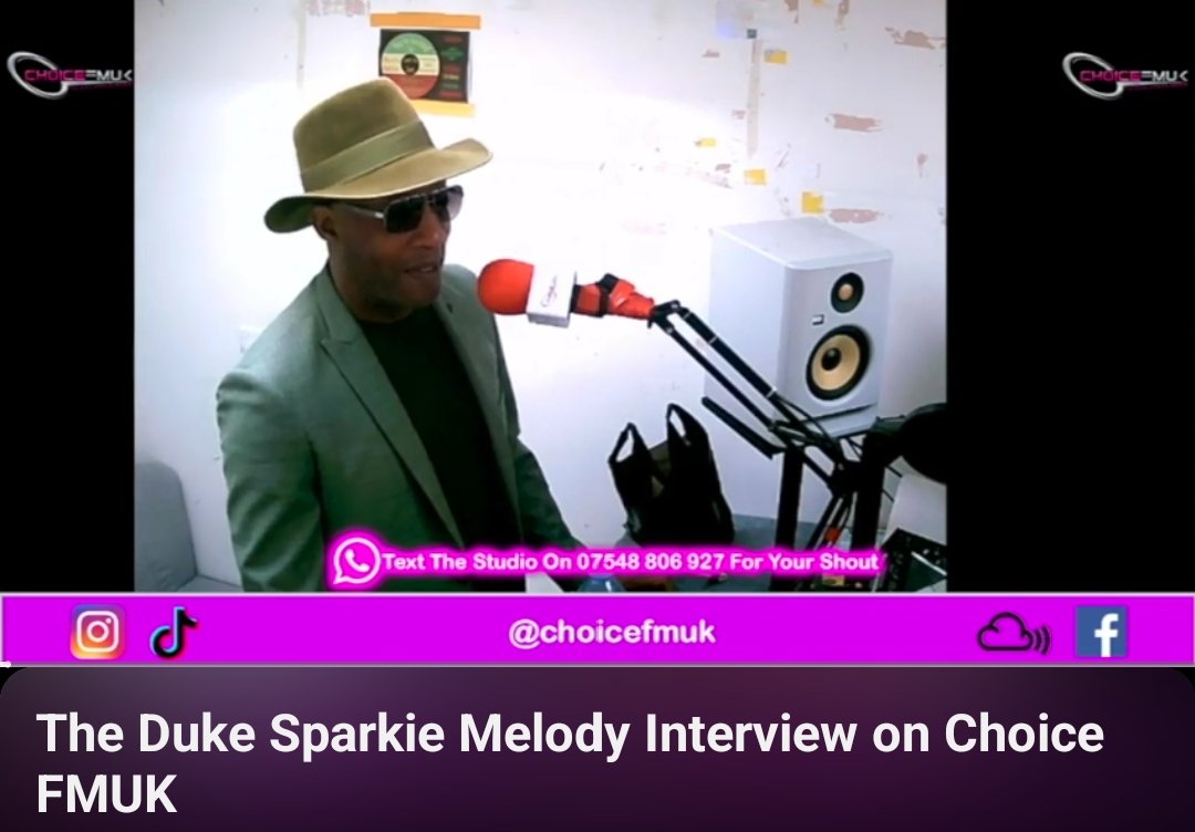 The Duke Sparkie Melody
Live On Choice FM UK 🌍
@ChoiceFmuk  #reggaemusic
youtu.be/QJkzf3iZ7Zw?fe…