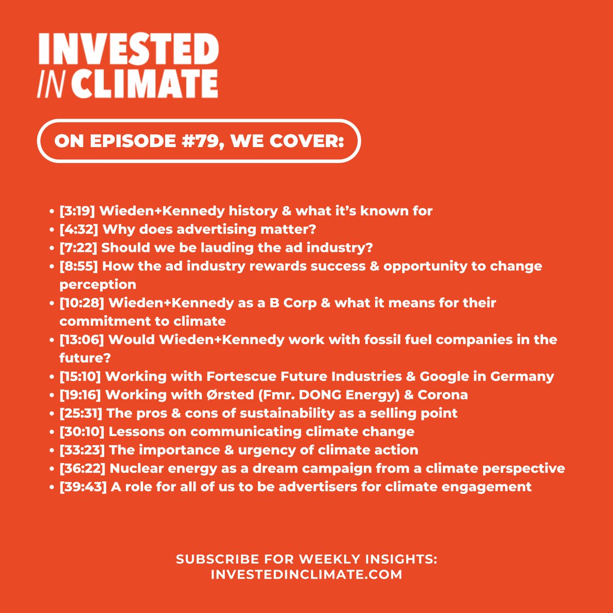 Invested in Climate (@investedclimate) on Twitter photo Let's explore the link between #advertising & #climatechange. Join Blake Harrop, President of <a href="/WKAmsterdam/">Wieden+Kennedy Amsterdam.</a>, as we discuss the industry's evolving role, storytelling's impact, and lessons from effective EU climate communications. 🎧 Ep #79: bit.ly/3tWIWTM Let's explore the link between #advertising & #climatechange. Join Blake Harrop, President of <a href="/WKAmsterdam/">Wieden+Kennedy Amsterdam.</a>, as we discuss the industry's evolving role, storytelling's impact, and lessons from effective EU climate communications. 🎧 Ep #79: bit.ly/3tWIWTM