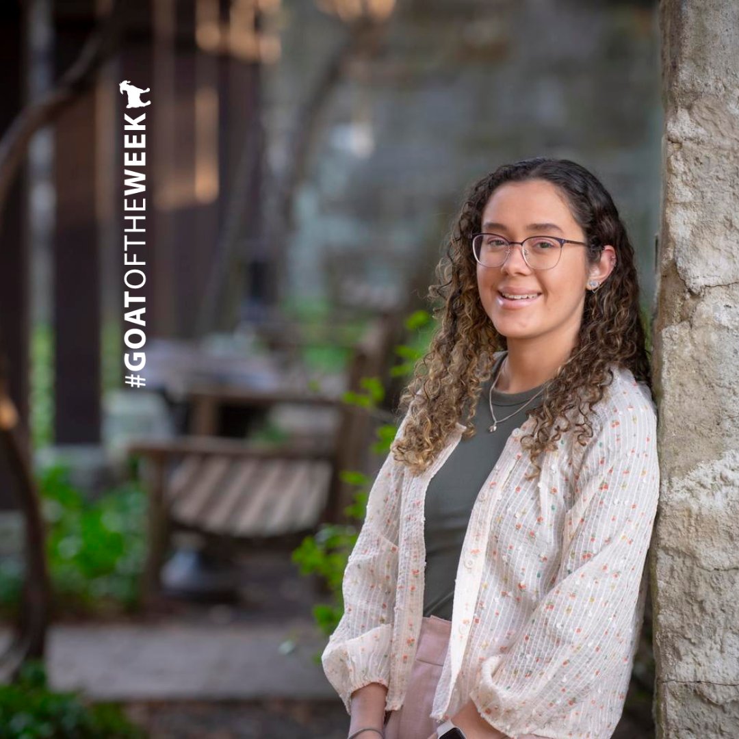 WPI's tweet photo. This week's #GoatofTheWeek chose WPI for its warm and inclusive community, research focus, and hands-on learning opportunities. Actively involved in clubs like SWE and SHPE, she's been a leader since day one. Congrats on being an inspiration, Joelis! https://t.co/JOMrhFeljU https://t.co/fdIczoo2RX