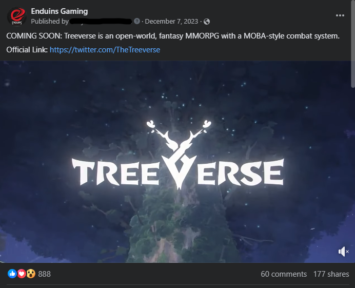 daryl24_eth's tweet photo. This is the content that we published for #Treeverse on our MMO gaming news site on FB page.

It received at least 29K views and reached 80K people from web2 audiences in SEA regions.

It's entirely organic.  

We can definitely hype your game in the Asia region if you choose @Ronin_Network. 👀