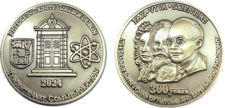 #Physics300 We are kicking off our tercentenary year with the launch of a bespoke limited-edition medal, designed to commemorate 300 years of @TCDPhysics. Do you recognize all the symbols and faces? Details can be found at tcd.ie/physics/300/co…