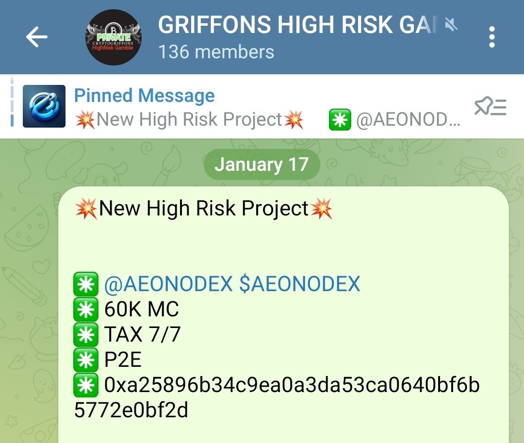 Defaultplayer13's tweet photo. Posted arround 6 days ago a new High Risk Project in our Telegram Group...

Today #AEONODEX @Aeonodex gets Listing on #Coingecko and we jumped to a ATH arround 220k MC ( soon 4x )

Here all Infos: 

💥New High Risk Project💥
 
✳️ @AEONODEX #AEONODEX
✳️ 160K MC now
✳️ TAX 7/7
✳️ P2E 
✳️ Contract 🔗 BSC 0xa25896b34c9ea0a3da53ca0640bf6b5772e0bf2d

Aeonodex is a revolutionary Layer 2 Blockchain project aimed at addressing the multitude of challenges within the Metaverse DeFi Web3 P2E (Play-to-Earn) and AI sectors. 

It seeks to provide comprehensive solutions that encompass the entire ecosystem, fostering innovation, security, and inclusivity. 

Aeonodex aims to streamline interactions between blockchain technologies, decentralized finance, virtual worlds, and artificial intelligence, creating a seamless and user-friendly environment for participants.

Contract Address : 0xa25896B34C9ea0A3dA53Ca0640BF6b5772e0bF2D

Telegram Channel : https://t.co/shr07asEb2

Twitter : https://t.co/DOwyXaYJt8

Website : https://t.co/Vh2LIbNFrB

Buy on Pancakeswap : 
https://t.co/m5tVwSTV8X

Chart GeckoTerminal : 

https://t.co/VLh4sHE78J

2 Utilities Are Live : 
- Staking Platform
- Staking Tracker bot

Buy/Sell Tax : 7/7%

Lock on Unicrypt : https://t.co/J0rt6HM2ty

Already update on BscScan : https://t.co/ecO732IUwK

Updated Stocktwits : https://t.co/IJlxainzCT

P2E Games : @AEONODEXbot

Staking Bot Tracker : @AEONODEXStakingTrackerBot

NFA DYOR