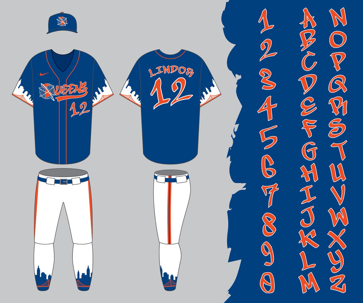 nineteen86d's tweet photo. This was my unused concept for the #Mets City Connect unis. It’s a tough task to design this for the Mets, since their normal uni reps NYC so perfectly.
So I opted to rep Queens, which has a long history of graffiti and tag culture, and I had to include the Unisphere of course! https://t.co/0yz30ZDorC