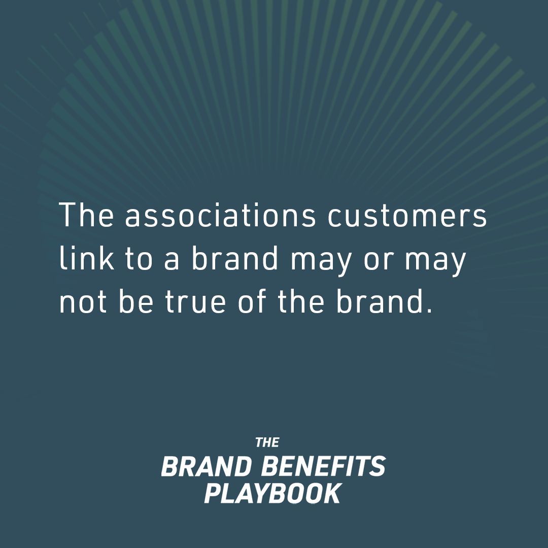The associations customers link to a brand may or may not be true of the brand. The right way to position your product is with Brand Benefits! We’d love to partner with your organization - reach out: buff.ly/3vteYad