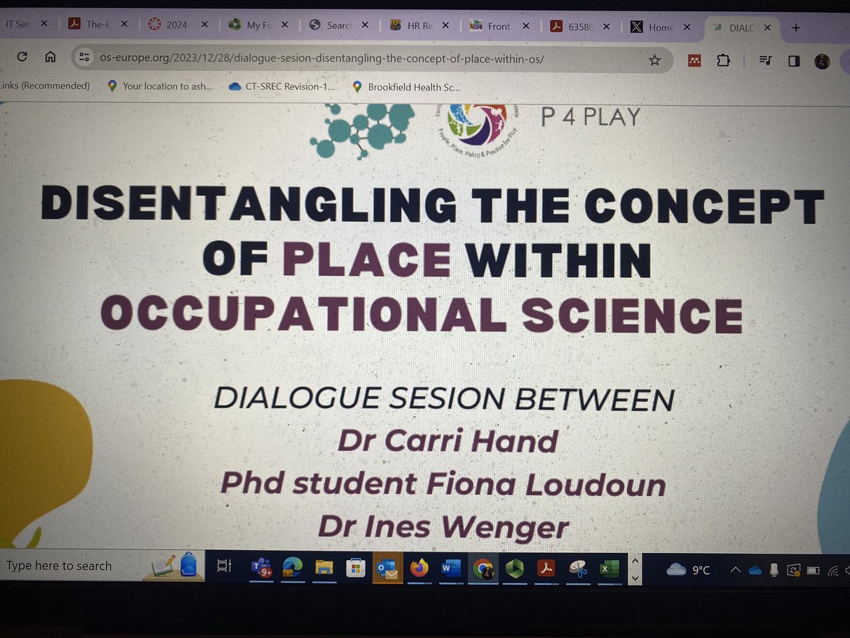 Fascinating conversation - space and place - wonderfully different perspectives thanks to @FLoudoun @ines_wenger @CarriHand - Wonderful contribution by @P4Play_EU @helen4play_ucc #dissemination @UCCResearch @MSCActions
