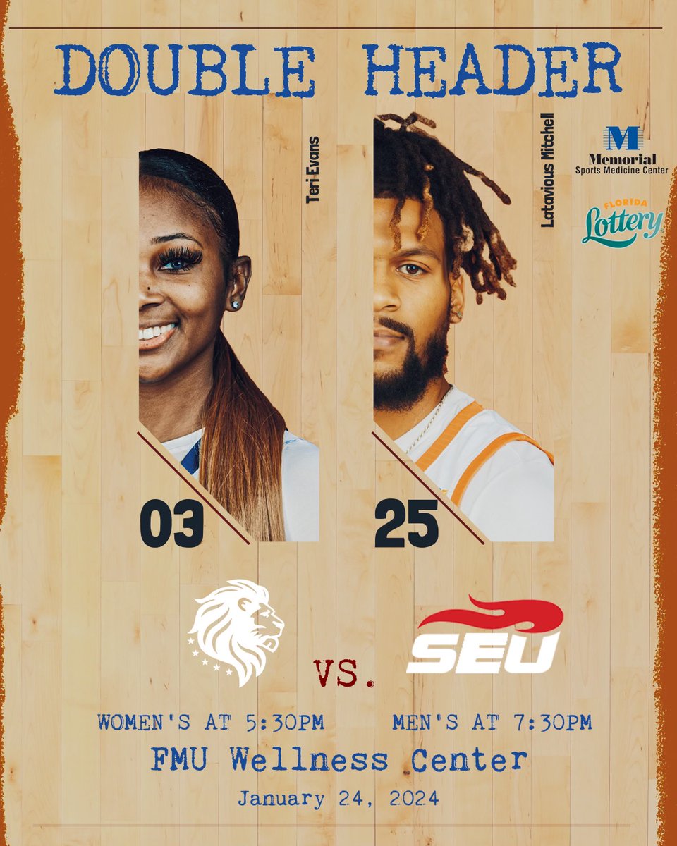 FMU Lions Athletics (@gofmulions) on Twitter photo LION NATION! We invite you to our mid-week doubleheader as FMU WBB & <a href="/FMU_MBB/">FMU Menโs Basketball</a> host <a href="/FireAthletics/">SEU Athletics</a> in basketball action at the FMU Wellness Center!
See you tomorrow night! CHEER LOUD! ๐ฃ
<a href="/FLMemorialUniv/">Florida Memorial University</a>
#fmu #Lions #hbcu #FloridaMemorial #basketball ๐ฆ๐ LION NATION! We invite you to our mid-week doubleheader as FMU WBB & <a href="/FMU_MBB/">FMU Menโs Basketball</a> host <a href="/FireAthletics/">SEU Athletics</a> in basketball action at the FMU Wellness Center!
See you tomorrow night! CHEER LOUD! ๐ฃ
<a href="/FLMemorialUniv/">Florida Memorial University</a>
#fmu #Lions #hbcu #FloridaMemorial #basketball ๐ฆ๐