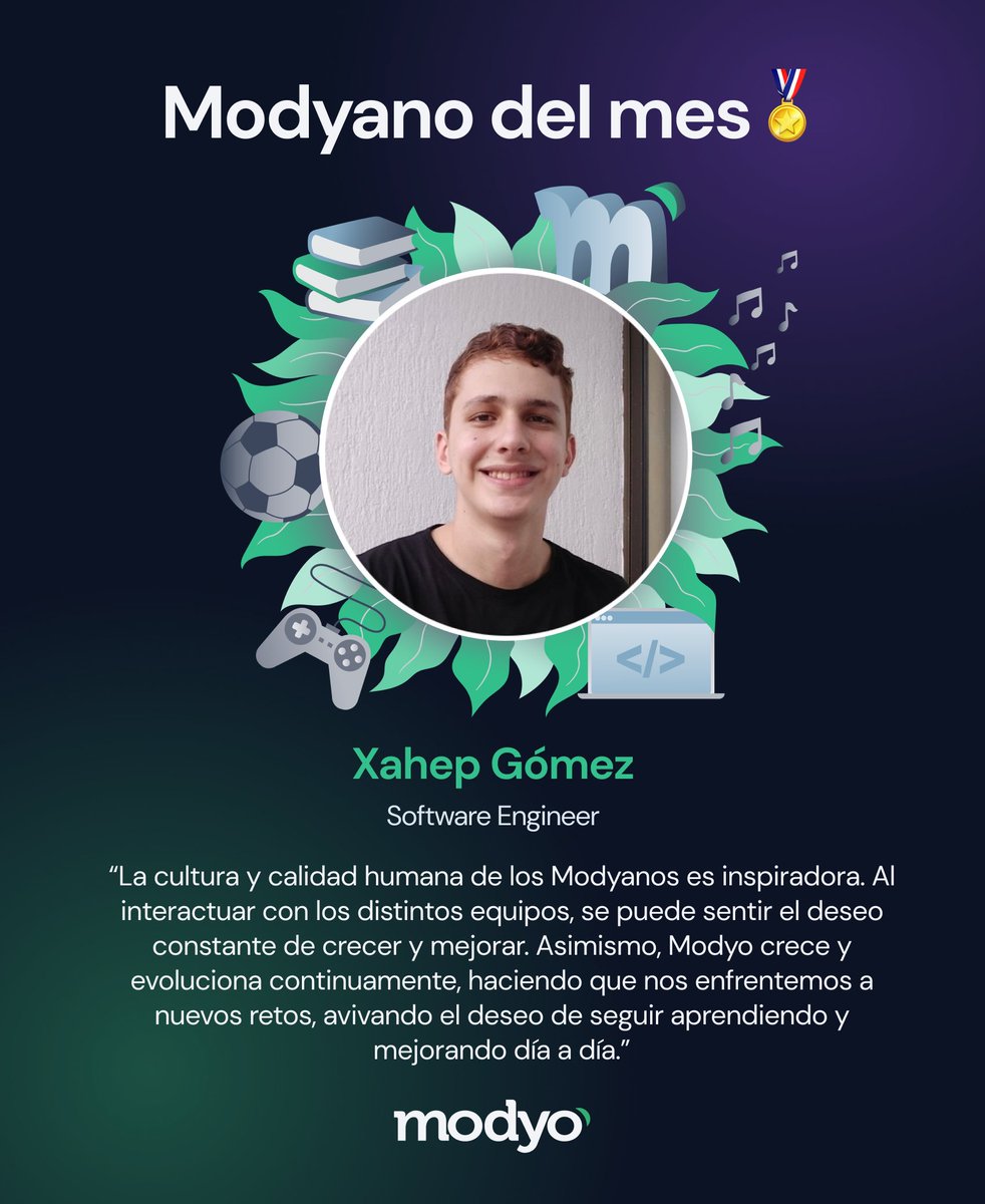 modyo_es's tweet photo. Hoy celebramos a Xahep, nuestro Modyano del mes! 🎖️

Queremos brindar de manera virtual para celebrar tu trayectoria con Modyo, Xahep, y agradecerte por la chispa que nos aportas!🥂 https://t.co/137rzwzFAU