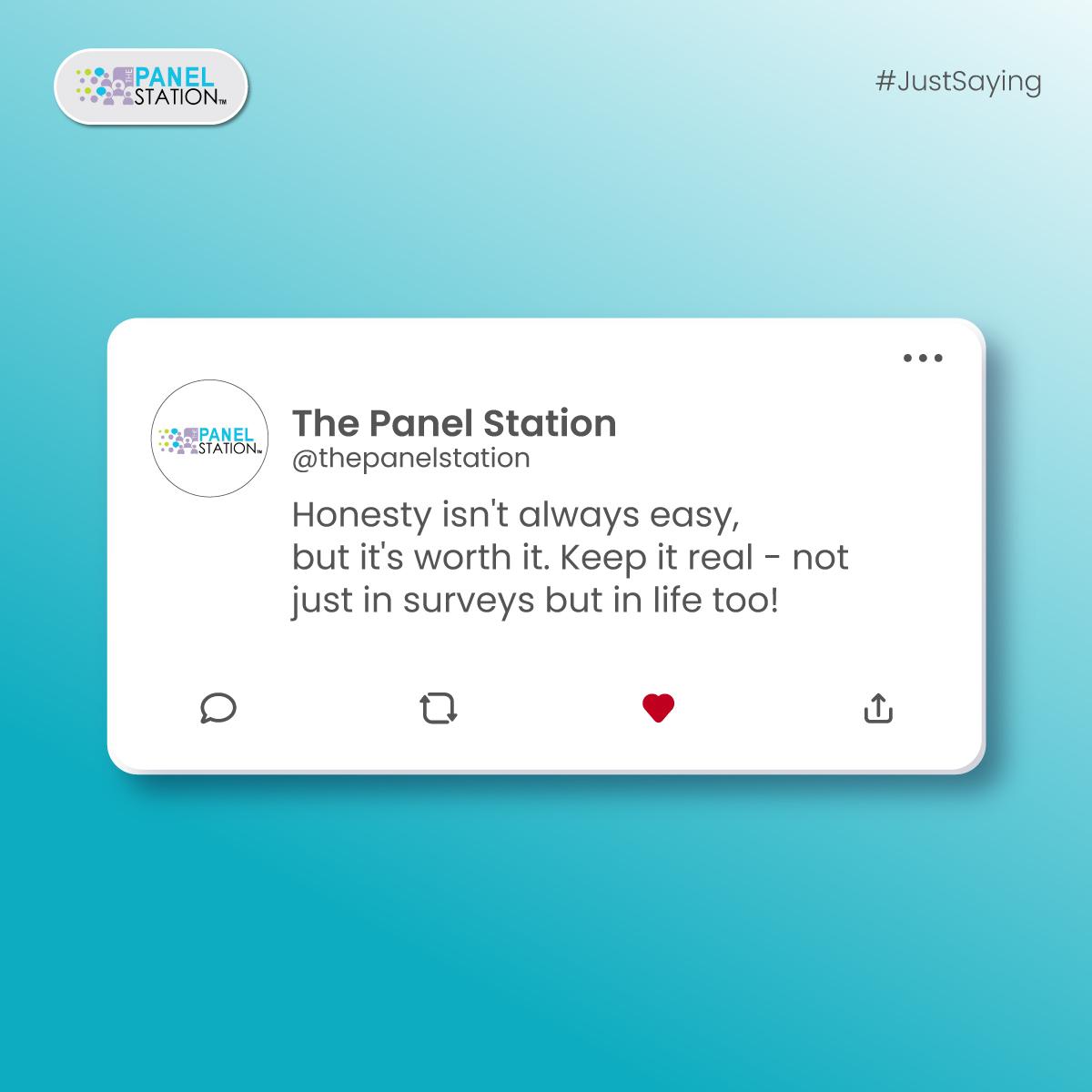 Embrace the authenticity, not just in surveys but in every chapter of life!
Keep it real, because genuine vibes always shine brighter. ✨

#thepanelstation #tps #onlinesurvey #paidsurveys #earnmoney #vouchers #cash #extraincome #life #honest #honesty #honestlyworded #honestreview