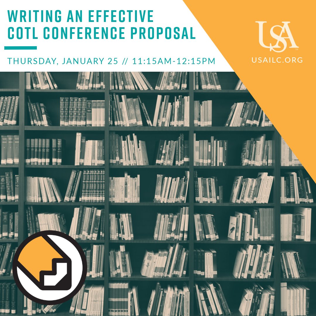 Thinking of presenting at CoTL? Join us via Zoom THIS THURSDAY and refine your idea with CoTL organizers to ensure your submission hits the mark! Visit usailc.org and click on the Calendar of Events to join us.
#CoTL #TeachingAndLearning #KeepTeachingUSA