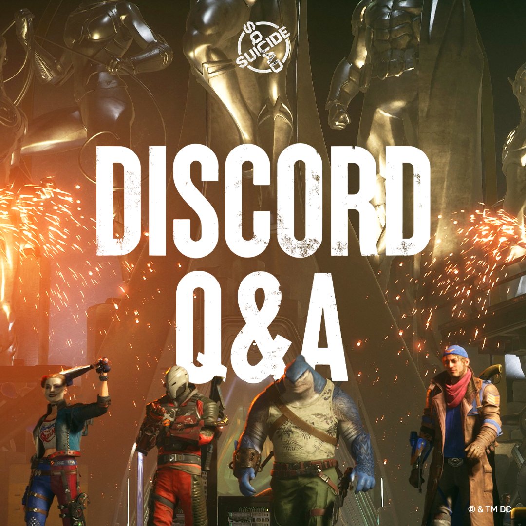suicidesquadRS's tweet photo. The developers are BACK with another Discord Q&amp;A! Submissions are open for the next 24hrs in our questions channel, so join the server to participate! Then come back on the 26th for the @RocksteadyGames answers. #SuicideSquadGame https://t.co/PJdUBcQNaz https://t.co/Tat9s3SCgv